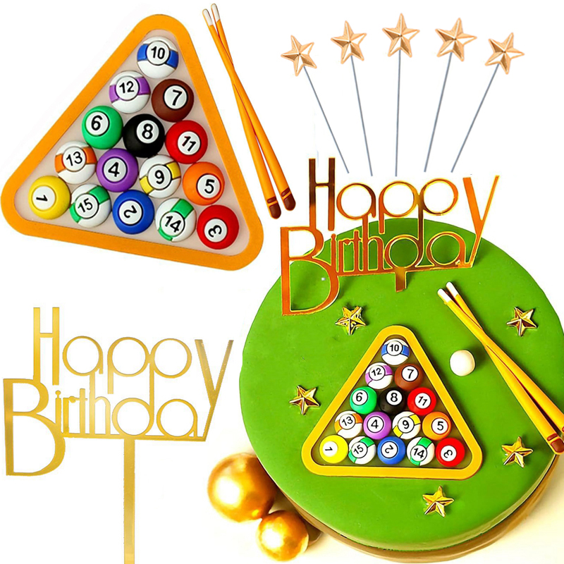 Table Tennis From - ビリヤードボールケーキデコレーション男の子子供子供の誕生日パーティーケーキハッピー父の日の装飾卓球スポーツケーキデコレーション