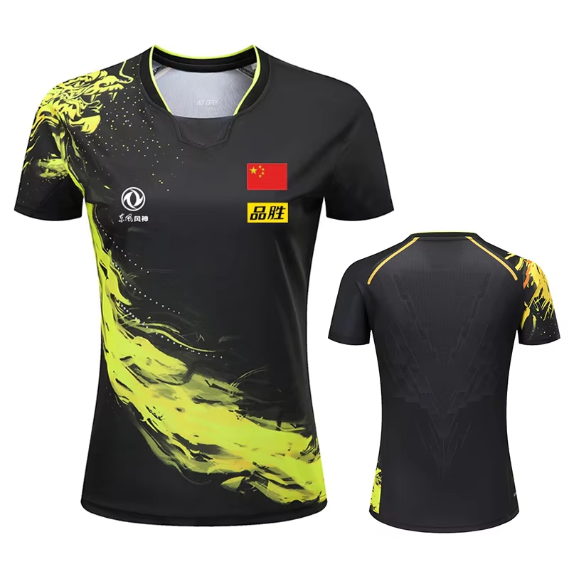 Table Tennis Match - 男性と女性のためのドラゴンプリント卓球Tシャツ,ファッションバドミントンスポーツTシャツ,ピンポンジャージ,フィットネスシャツ,中国