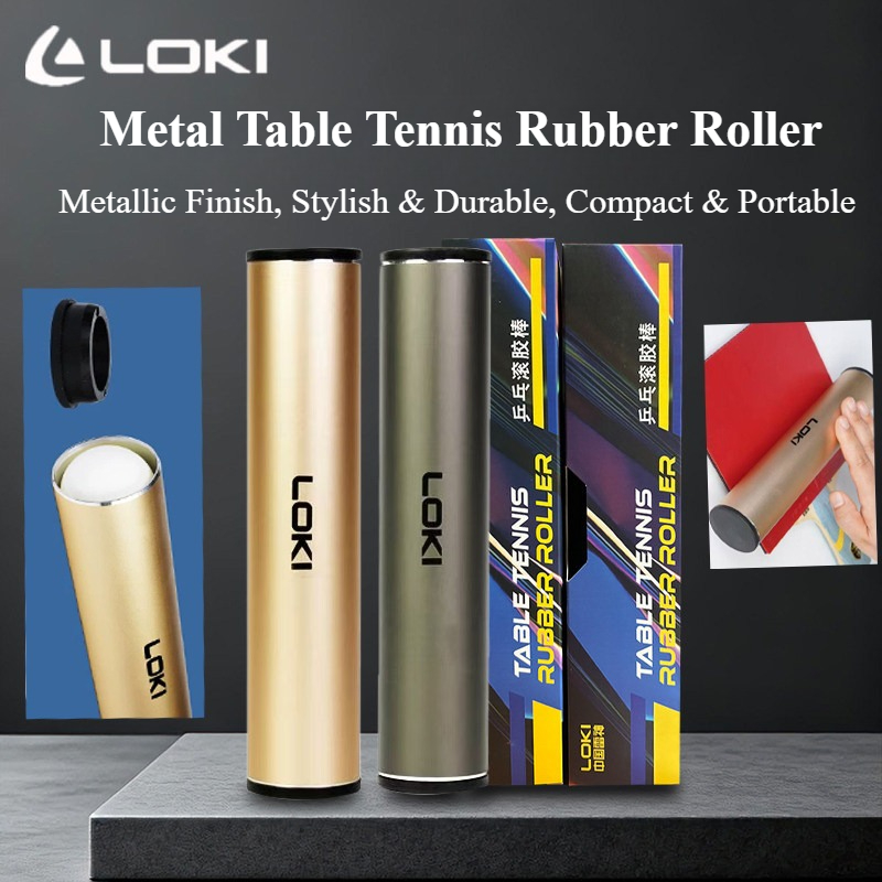 Table Tennis Ball - LOKI メタル卓球ラバーローラーボールコンテナプロフェッショナルピンポンラバーローリングスティックラケットラバーアクセサリー