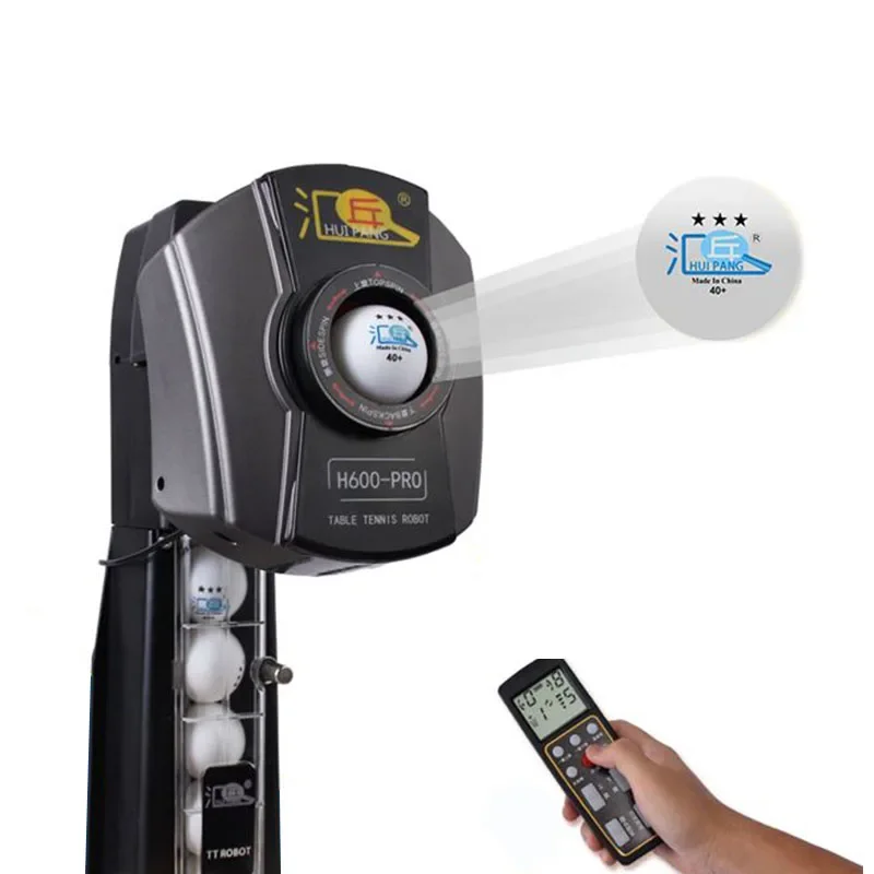 Robot Ball Machine - HUIPANG H 600-PRO スピン自動2.4Gワイヤレスリモコン卓球ボールマシン クラブトレーニング用卓球ロボット