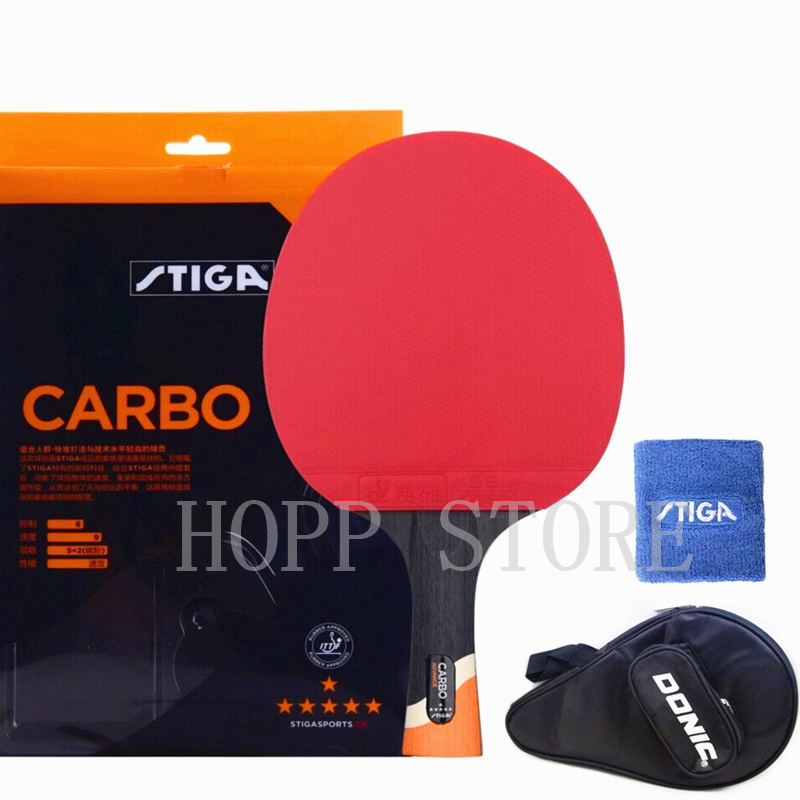 Table Tennis Forehand Rubber - Stiga 6スターラケット攻勢プロカーボンにきびゴムオリジナルstiga卓球ラケットピンポンパドルバット