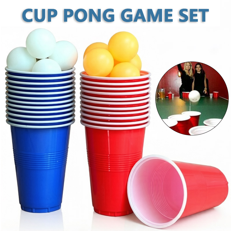 ビールポンゲームセット＆パーティーカップ、ピンポンボール付き - Table Tennis Kit のレビューと価格