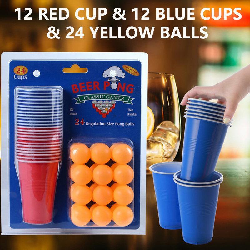 ビールポンゲームセット＆パーティーカップ、ピンポンボール付き - Table Tennis Kit のレビューと価格