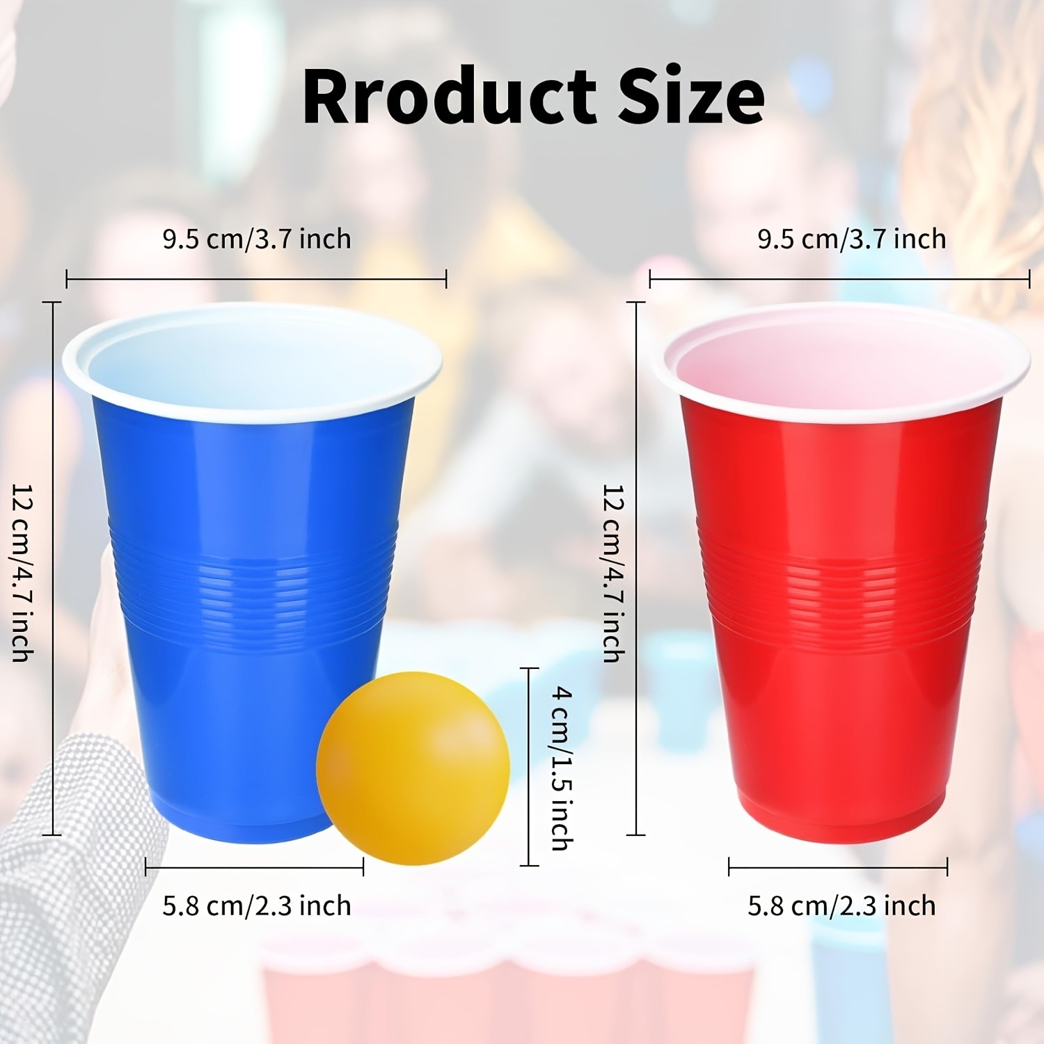 ビールポンゲームセット＆パーティーカップ、ピンポンボール付き - Table Tennis Kit のレビューと価格