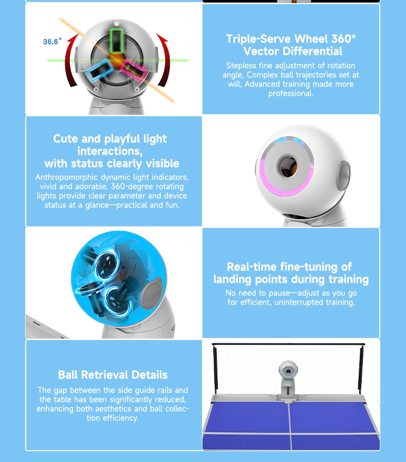 アップグレード版電動インテリジェント卓球ロボット 室内スマー - Robot Ball Machine のレビューと価格