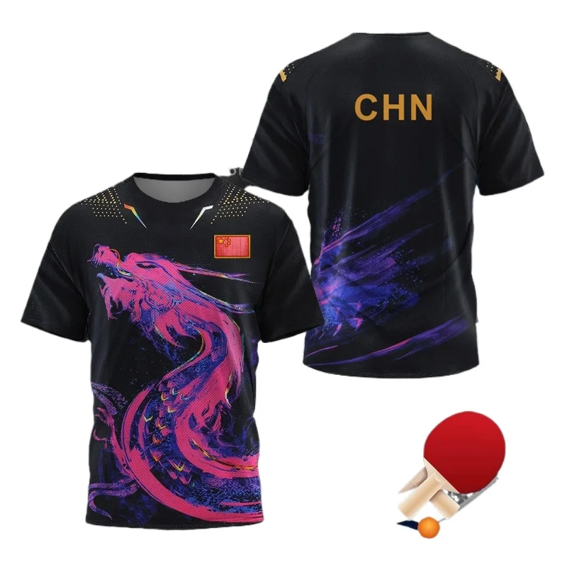 中国ドラゴン卓球グラフィック Tシャツ男性用衣類ファッション - Table Tennis Match のレビューと価格